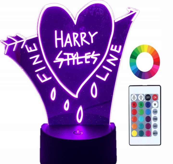 Zdjęcia - Lampa stołowa Lampka Nocna 3D Led Harry Styles Grawer Imię Fryzjer
