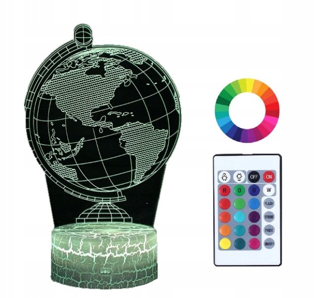 Zdjęcia - Lampa stołowa Globus Lampka Nocna 3D LED Imię  KULA ZIEMSKA 