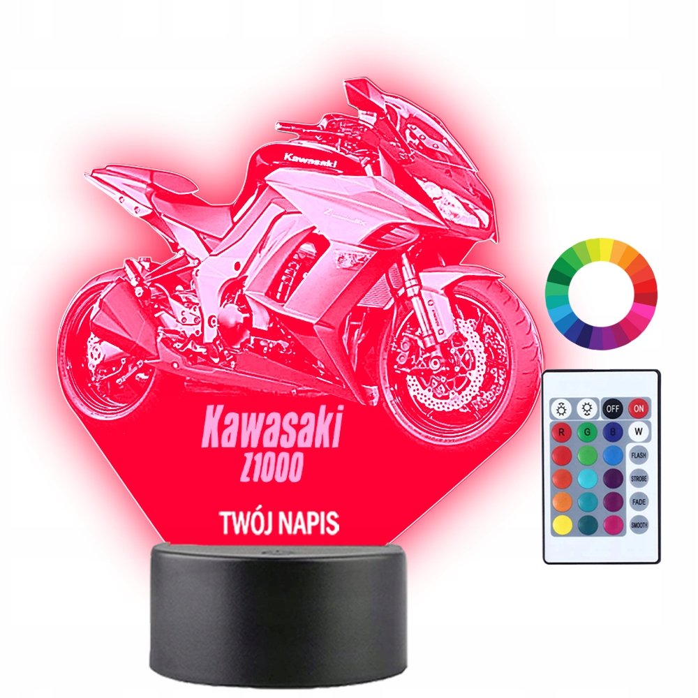 Фото - Люстра / світильник Kawasaki Lampka Nocna 3D LED  Z1000 Motor Prezent 