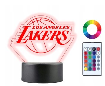 Lampka Nocna 3D Led LOS ANGELES LAKERS Imię Grawer - Plexido