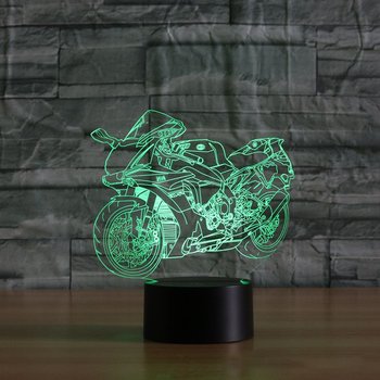 Lampka nocna 3D LED "Motocykl - Ścigacz" Hologram + pilot - HEDO