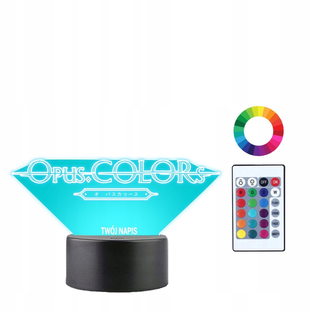 Zdjęcia - Żyrandol / lampa Opus Lampka Nocna 3D Led  Colors Logo Anime 