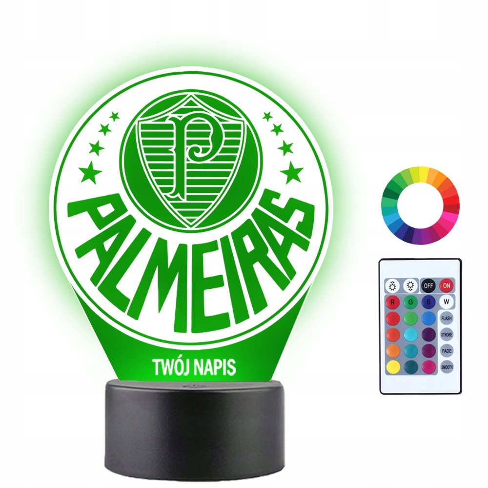 Zdjęcia - Żyrandol / lampa Lampka Nocna 3D Led Palmeiras Klub Piłkarski