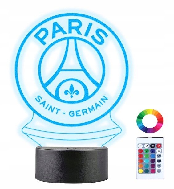 Zdjęcia - Lampa stołowa Lampka Nocna 3D Led Paris Saint-Germain PSG Grawer