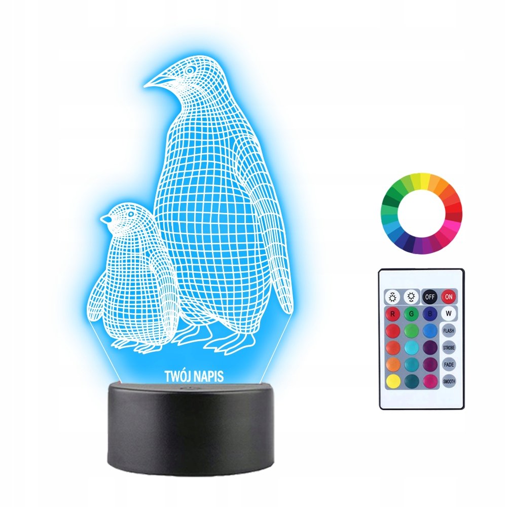 Фото - Люстра / світильник Lampka Nocna 3D LED Pingwinek Pingwin Prezent