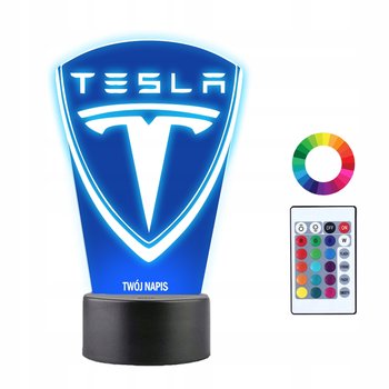 Lampka Nocna 3D Led Tesla Auto Logo Prezent - Plexido