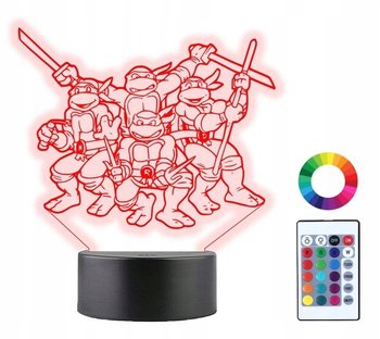 Lampka Nocna 3D Led Wojownicze Żółwie Ninja Grawer - Plexido