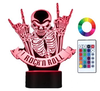 Lampka Nocna 3D LED znak Rock and Roll Grawer Imię - Plexido