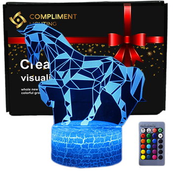 Lampka nocna 3D wizualizacja Personal Lamp LED USB pilot KOŃ - Compliment