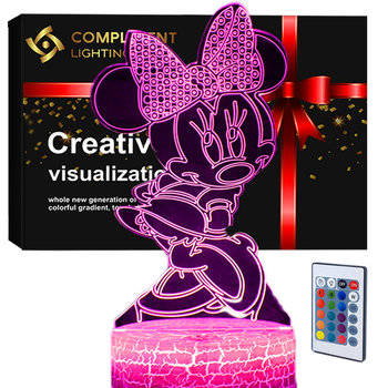 Lampka Nocna 3D Wizualizacja Personal Lamp Led Usb Pilot Myszka Minnie - Compliment