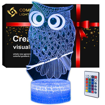 Lampka Nocna 3D Wizualizacja Personal Lamp Led Usb Pilot  Sowa - Compliment