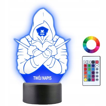 Lampka Nocna Assasin's Creed Dwa Noże Prezent Twój Napis Grawer 3D LED - Plexido