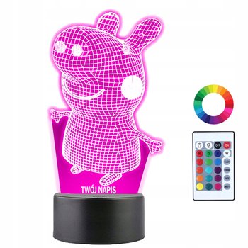 Lampka Nocna Bajka Świnka Peppa Prezent Twój Napis Grawer Imię 3D LED - Plexido