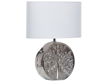 Lampka nocna ceramiczna srebrna KHERLEN - Beliani