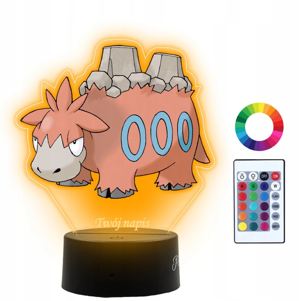 Zdjęcia - Żyrandol / lampa Lampka Nocna Dla Dzieci Z Nadrukiem Camerupt Pokemon Prezent Imię 3D LED