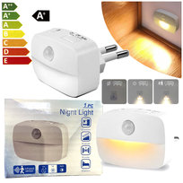 Lampka nocna do sypialni sieciowa LED czujnik ruchu biała ciepła zimna 230V