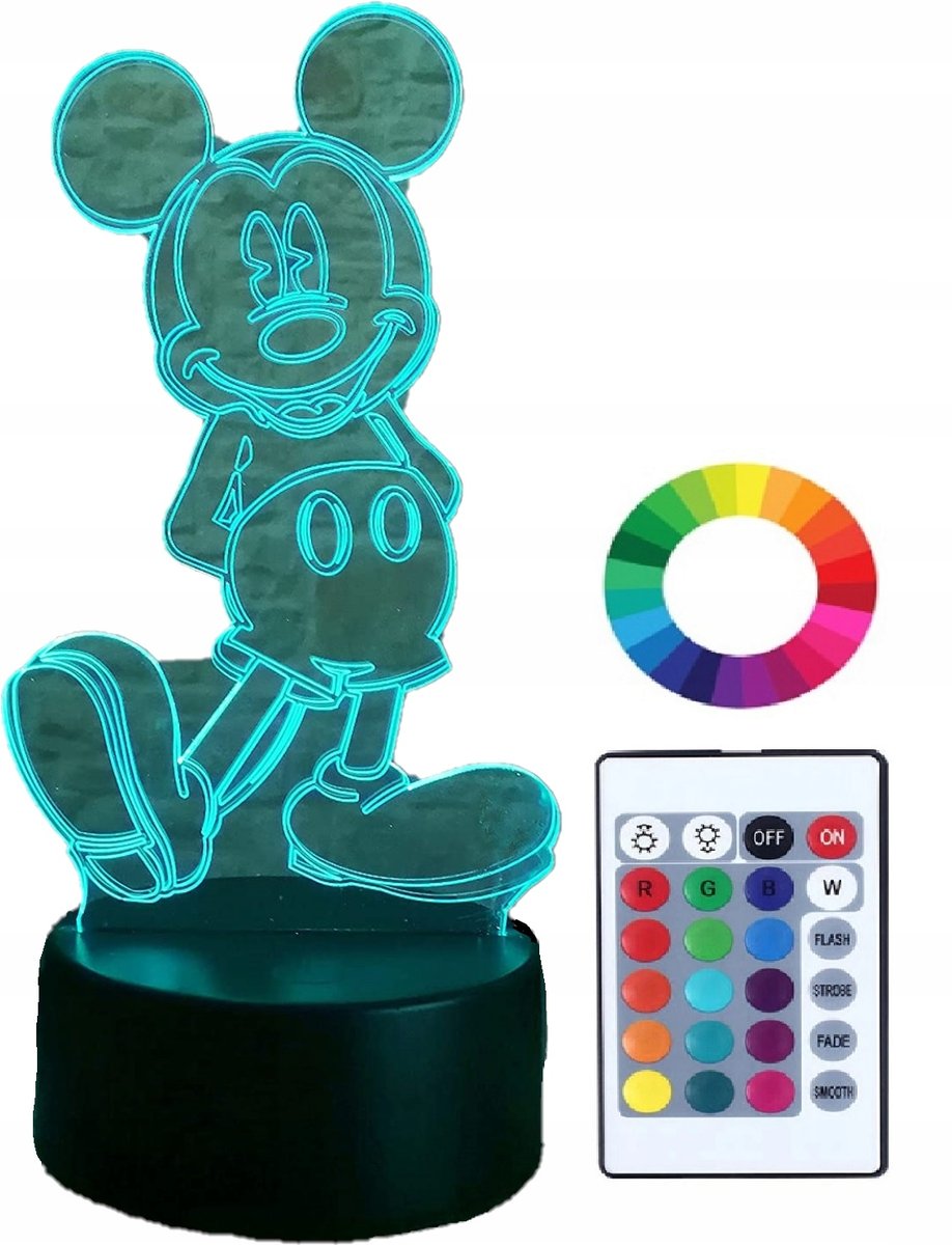 Фото - Настільна лампа Lampka Nocna Imieniem 3D Myszka Miki Mickey Mouse