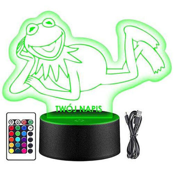 LAMPKA NOCNA KERMIT ŻABA MUPPET 3D + PILOT prezent URODZINY statuetka - upominki_pl