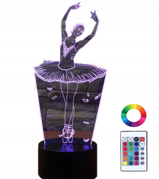 Фото - Настільна лампа Lampka Nocna Led 3D Balet Baletnica Taniec Grawer