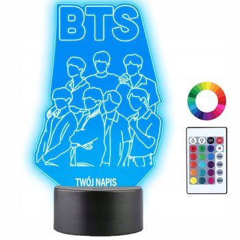 Lampka Nocna LED 3D BTS Zespół K-pop Prezent 16 kolorów - Plexido