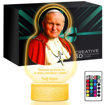 LAMPKA NOCNA LED 3D Jan Paweł II Papież prezent dziecka URODZINY statuetka - upominki_pl