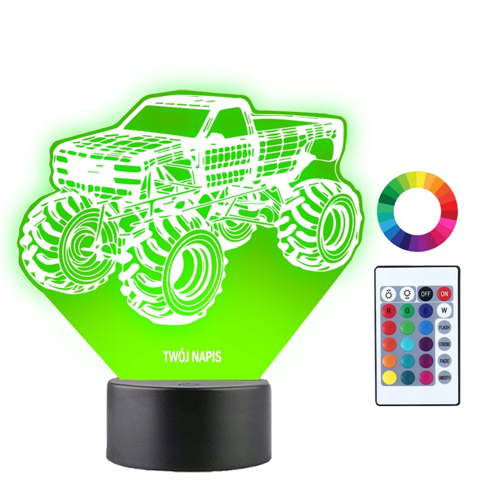 Фото - Люстра / світильник Monster Lampka Nocna LED 3D  Truck 