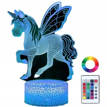 Lampka Nocna Led 3D Pegaz Jednorożec Grawer Imię - Plexido
