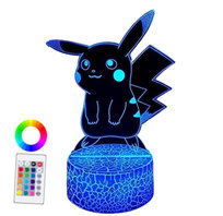 LAMPKA NOCNA LED 3D Pikachu Pokemon 16 kolorów + Pilot - Inna marka ...