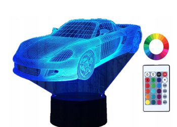 Lampka Nocna Led 3D Samochód Auto Porsche Grawer - Plexido