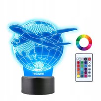 Lampka Nocna LED 3D Samolot Pasażerski Globus Plexido