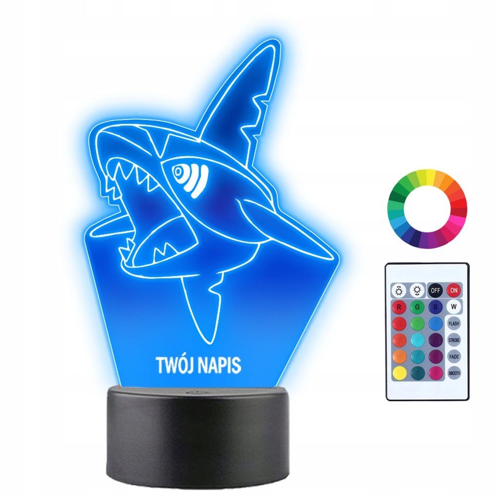 Zdjęcia - Żyrandol / lampa GO Lampka Nocna LED 3D Sharpedo Pokemon  Anime Prezent Twój Napis Grawer 