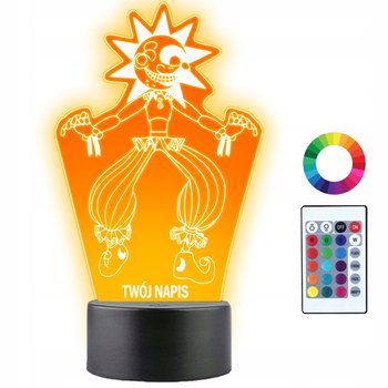 Lampka Nocna LED 3D Sun Fnaf Security Breach Gra Prezent Twój Napis Grawer - Plexido