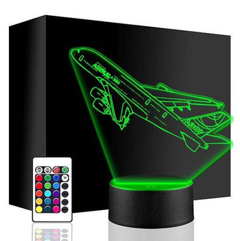 LAMPKA NOCNA LED AIRBUS A380 SAMOLOT 3D + PILOT prezent URODZINY statuetka - upominki_pl