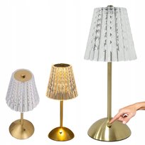 Lampka nocna LED bezprzewodowa 3 barwy CCT złota stołowa dotykowa ozdobna inna (Inny)