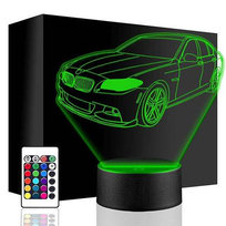 LAMPKA NOCNA LED BMW SERIA 5 AUTO 3D + PILOT prezent URODZINY statuetka Upominki.pl
