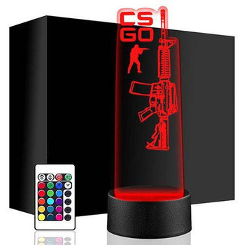 LAMPKA NOCNA LED COUNTER STRIKE CS GO 3D + PILOT prezent URODZINY statuetka - upominki_pl