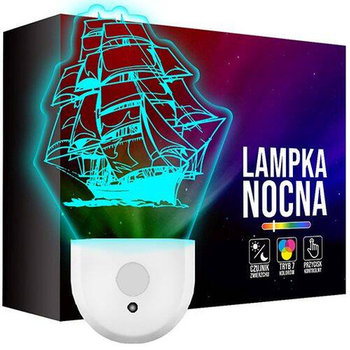 Lampka Nocna LED dla Dzieci STATEK REJS MORZE do kontaktu gniazdka CZUJNIK - upominki_pl