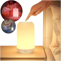 LAMPKA NOCNA LED DOTYKOWA ŚCIEMNIANA ŁADOWANA USB ZMIANA KOLORÓW RGB POKÓJ Inna marka