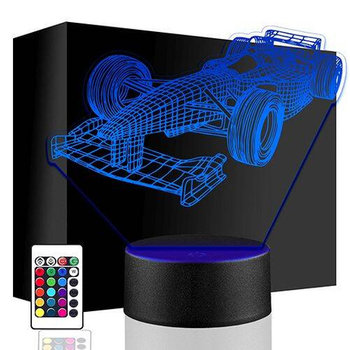 LAMPKA NOCNA LED FORMUŁA 1 AUTO 3D + PILOT prezent URODZINY statuetka - upominki_pl