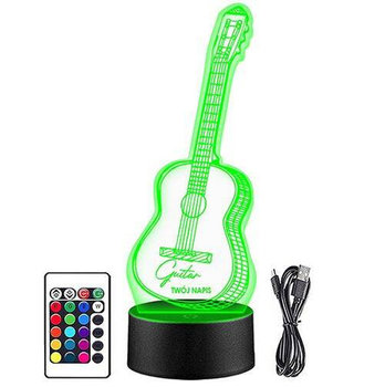 LAMPKA NOCNA LED GITARA INSTRUMENT 3D + PILOT prezent URODZINY statuetka - upominki_pl