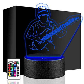 LAMPKA NOCNA LED GITARZYSTA GITARA 3D + PILOT prezent URODZINY statuetka - upominki_pl