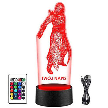 LAMPKA NOCNA LED GRA ASSASSIN'S CREED 3D + PILOT prezent URODZINY statuetka - upominki_pl