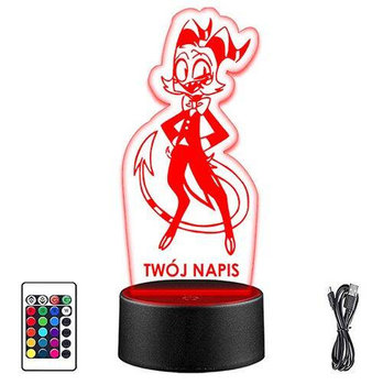 LAMPKA NOCNA LED HELLUVA BOSS 3D + PILOT prezent URODZINY statuetka - upominki_pl