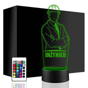 LAMPKA NOCNA LED INŻYNIER INŻYNIERA 3D + PILOT prezent URODZINY statuetka - upominki_pl