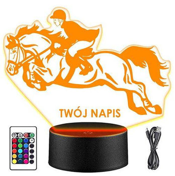 LAMPKA NOCNA LED JEŹDZIECTWO KOŃ 3D + PILOT prezent URODZINY statuetka - upominki_pl