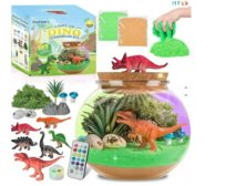 LAMPKA NOCNA LED Kula Terrarium Świecąca LED Z Dinozaurem Eksperymenty