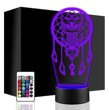 LAMPKA NOCNA LED ŁAPACZ SNÓW 3D + PILOT prezent URODZINY statuetka - upominki_pl