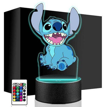 LAMPKA NOCNA LED LILO I STICH STITCH 3D + PILOT prezent URODZINY statuetka - upominki_pl