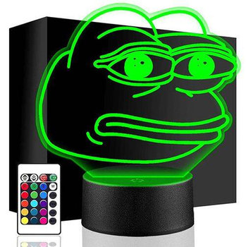 LAMPKA NOCNA LED MEM ŻABA PEPE 3D + PILOT prezent URODZINY statuetka - upominki_pl