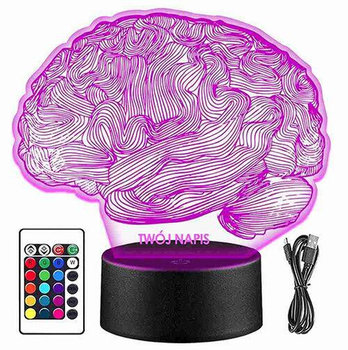 LAMPKA NOCNA LED MÓZG SYNAPSA NEURON 3D + PILOT prezent URODZINY statuetka - upominki_pl